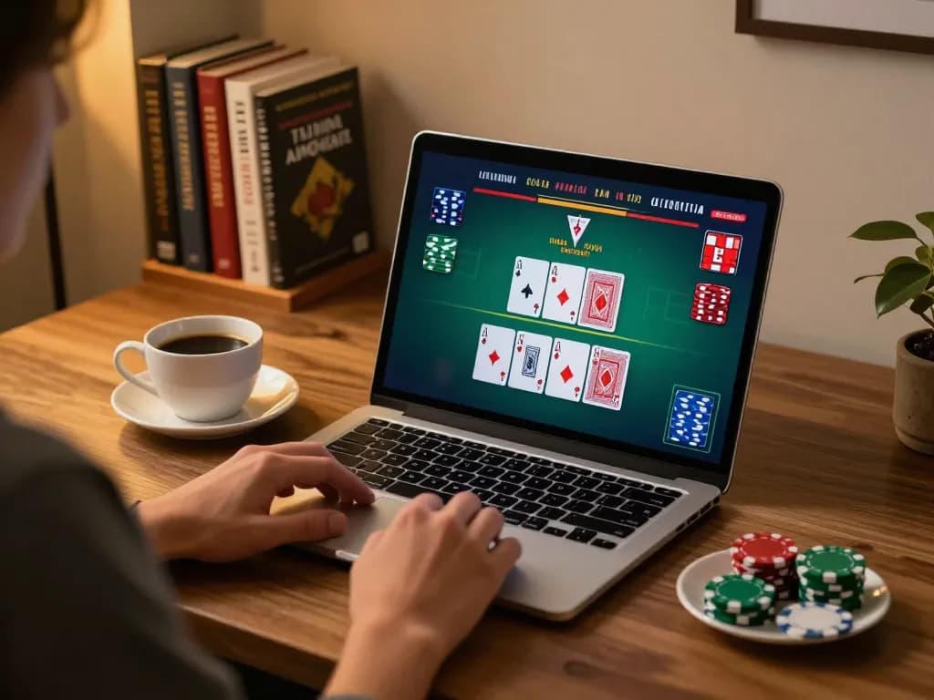 Jogador aproveitando o blackjack no jogo de mesa ao vivo da 337bet, exibindo movimentos estratégicos e emoção no jogo.