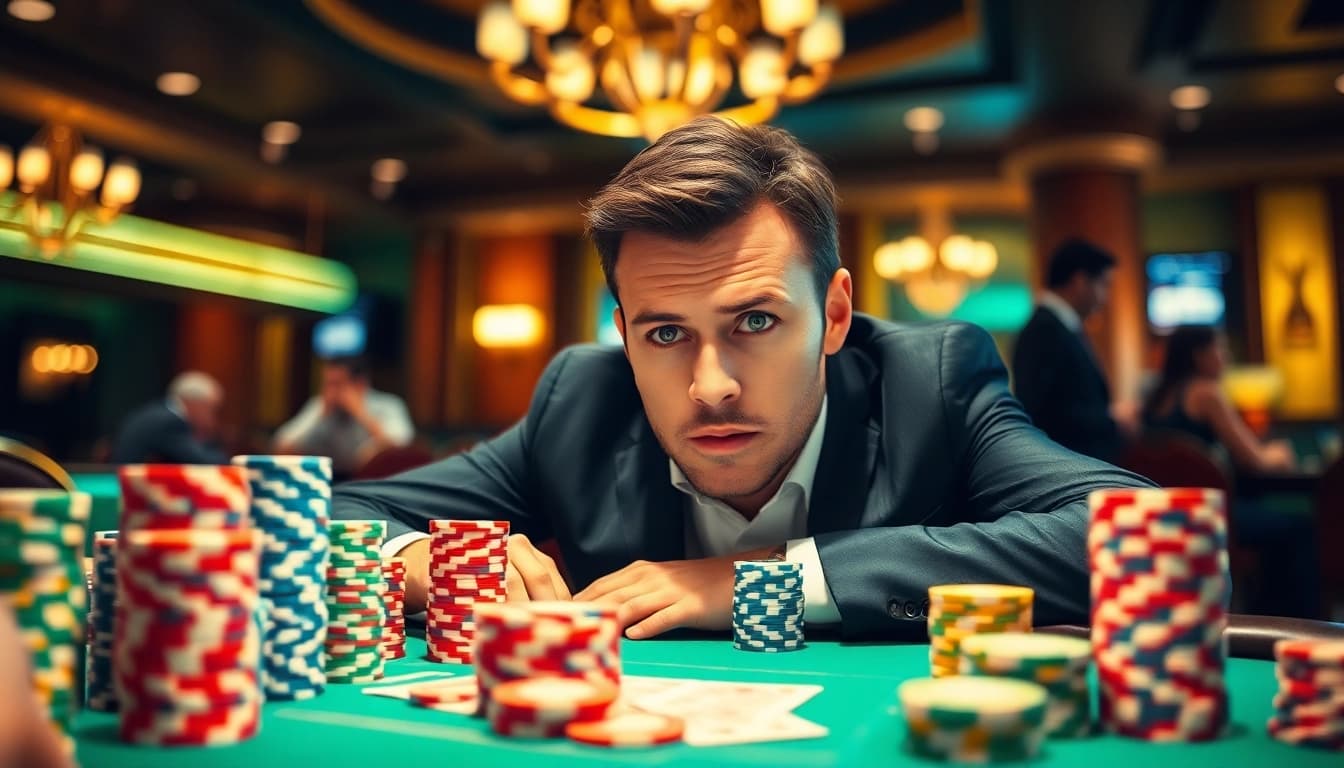 Jouer dans un casino en ligne fiable avec des jetons colorés et une ambiance élégante.
