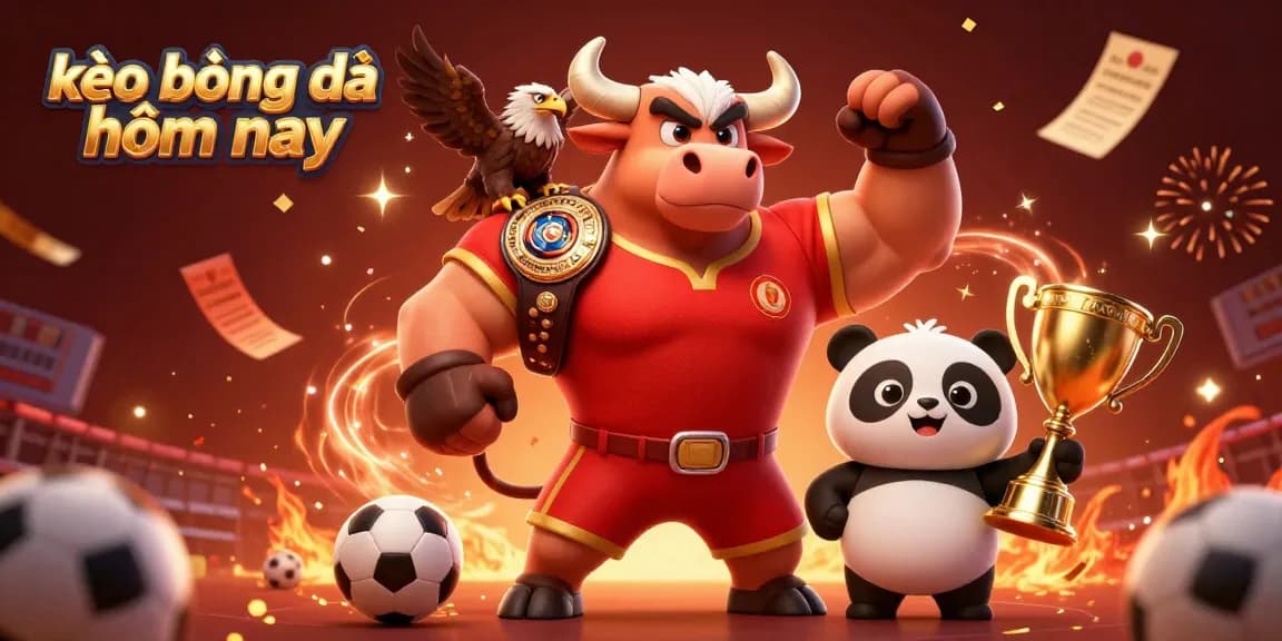 Bet on kèo bóng đá hôm nay with engaging characters celebrating success in a dynamic sports betting environment.