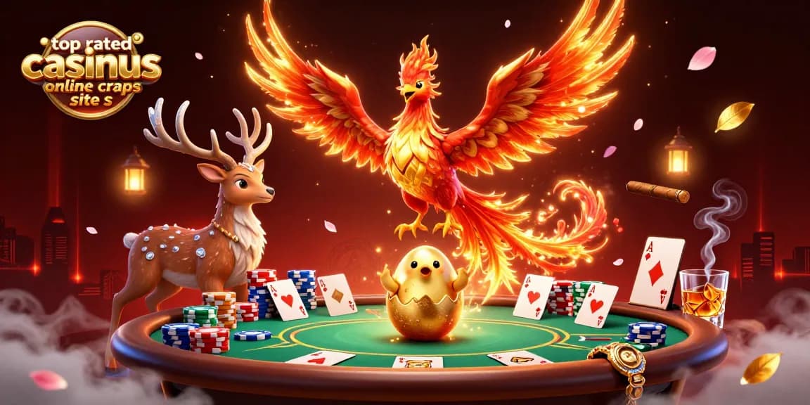 Engage with top rated casinous online craps sites through this vibrant casino scene showcasing thrilling gaming elements.
