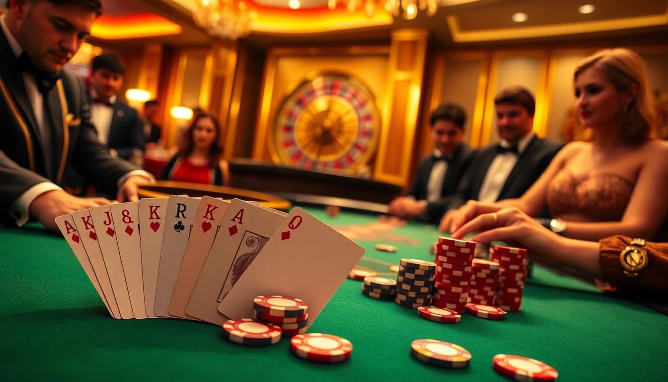 Join the thrilling action at HB888 with intense poker gameplay and vibrant casino atmosphere.