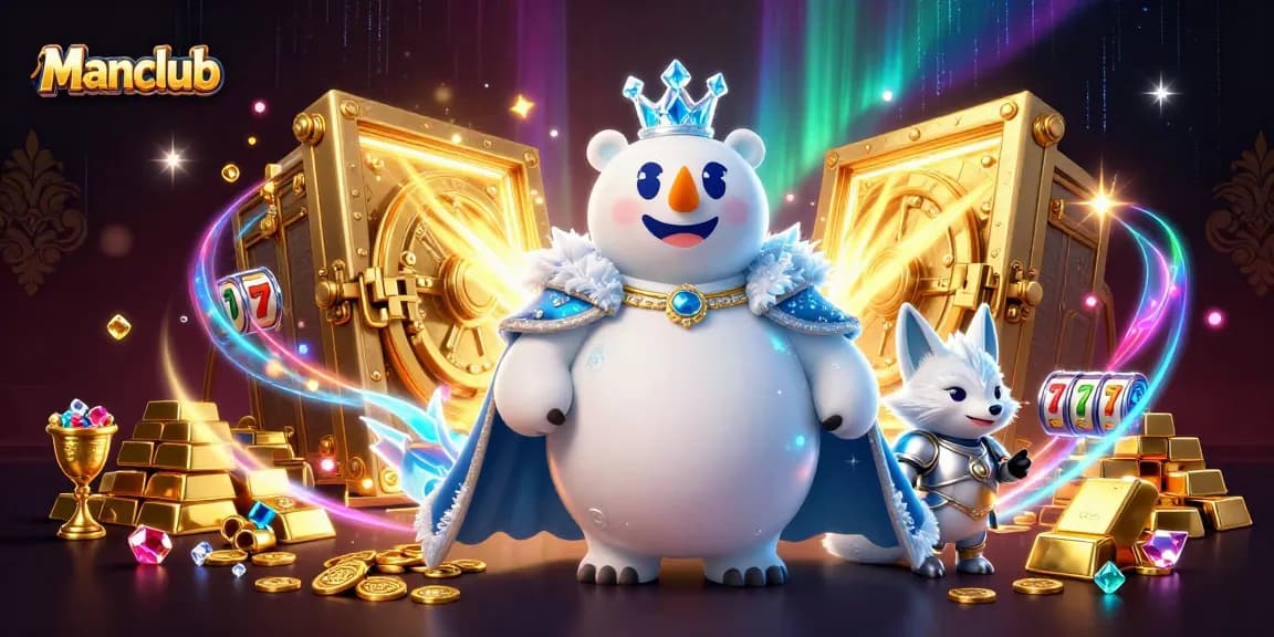Experience the excitement of Manclub as the ice king and snow fox unveil treasures in an online gaming adventure.