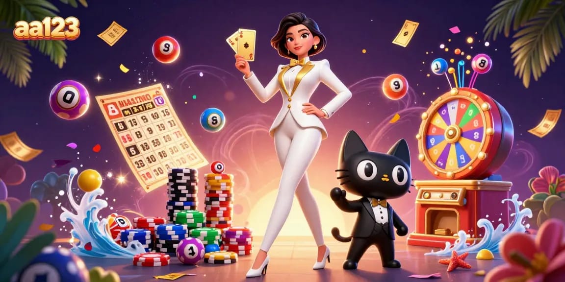 Experimente a emoção do aa123 com elementos de jogos dinâmicos em uma cena de cassino vibrante.