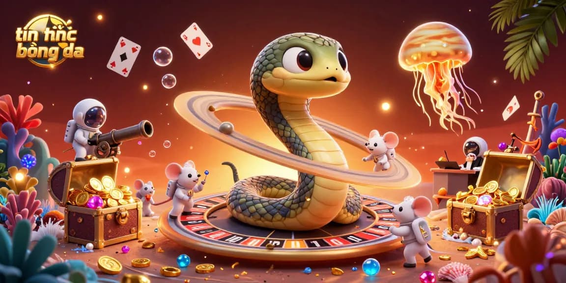 Betting excitement ignites as tiny astronaut mice wager on the cosmic roulette wheel in this tin tức bóng đá themed illustration.