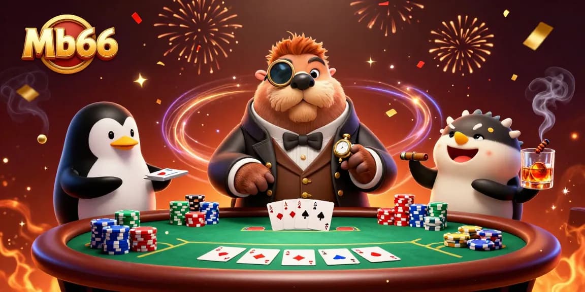 Experience thrilling poker action with Mb66 by a jolly walrus and friends at the underwater casino.
