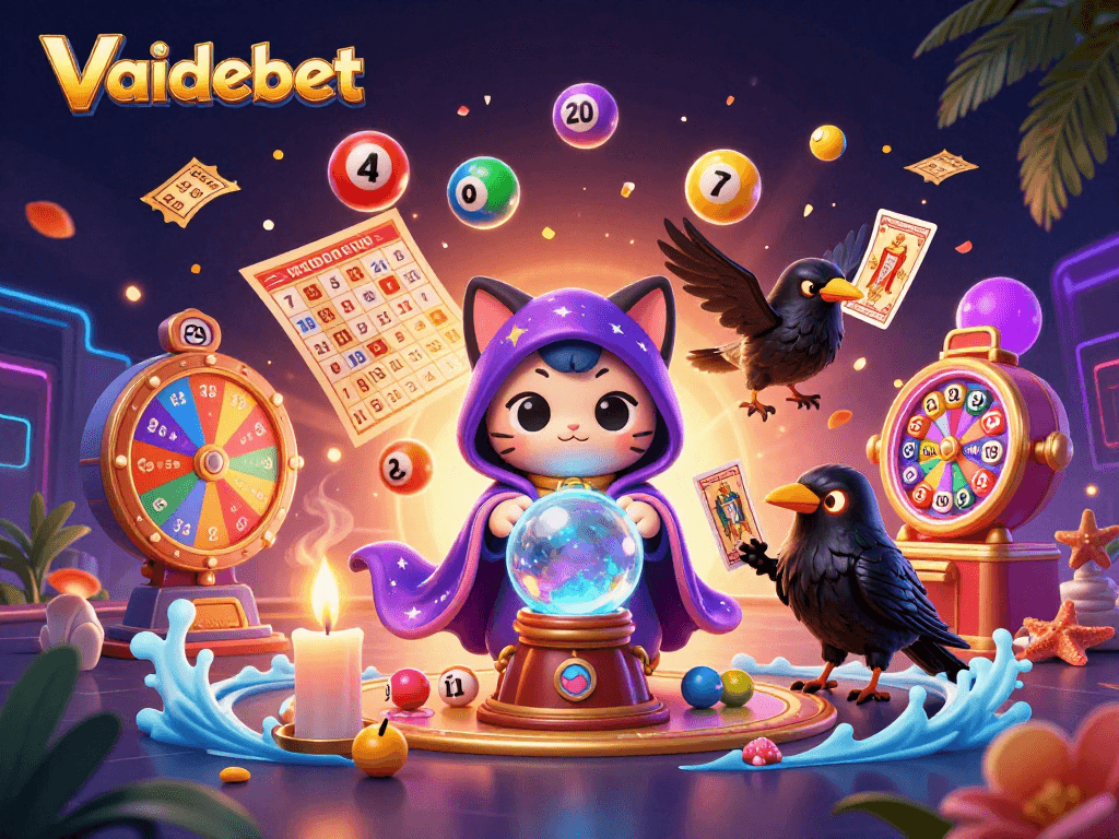 Engage with Vaidebet's vibrant lottery scene featuring mystic characters and dynamic game elements.