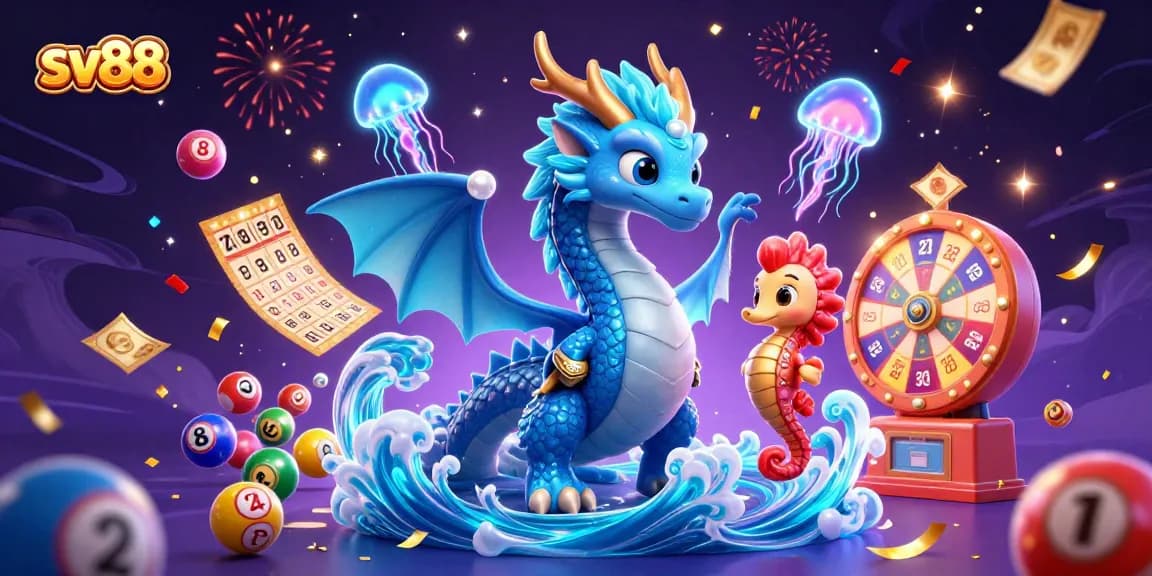 Experience sv88's thrilling lottery action with vibrant characters and elements showcasing excitement and fun.