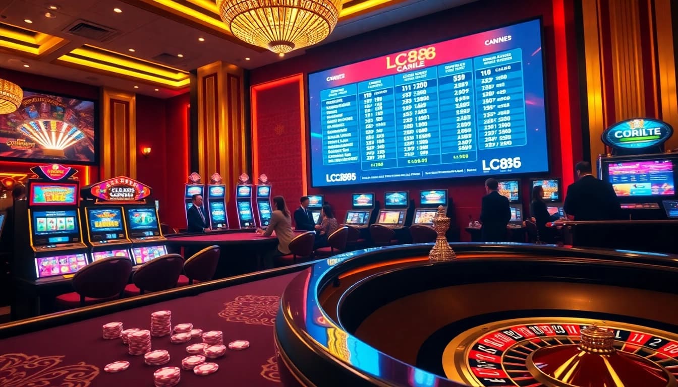 Engaged players enjoying the vibrant betting experience at lc88 com casino scene.