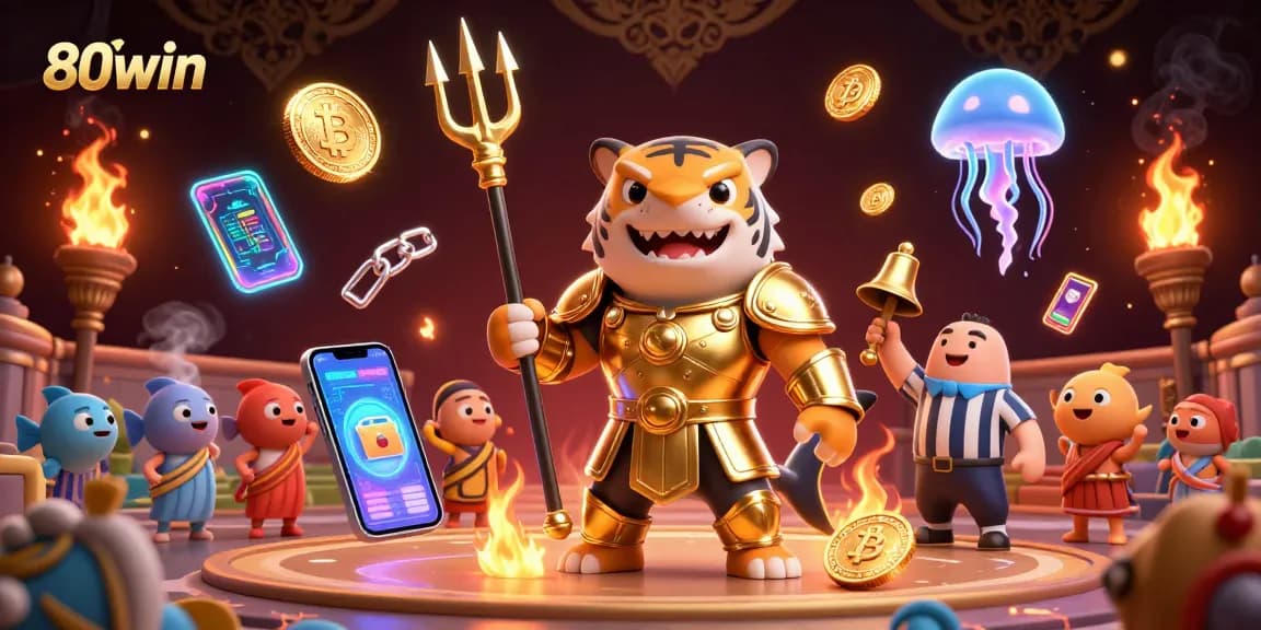 Play exciting games at 80win, featuring a lively underwater scene with characters in action.