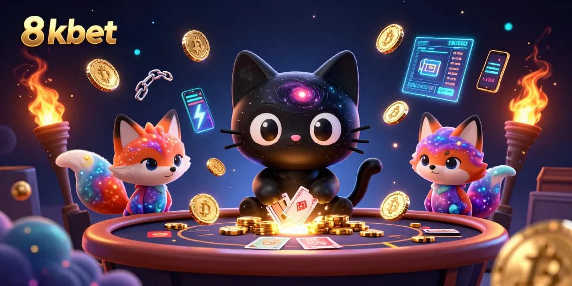 Play exciting games at 8xbet casino, experiencing vibrant cosmic action with cartoon characters.