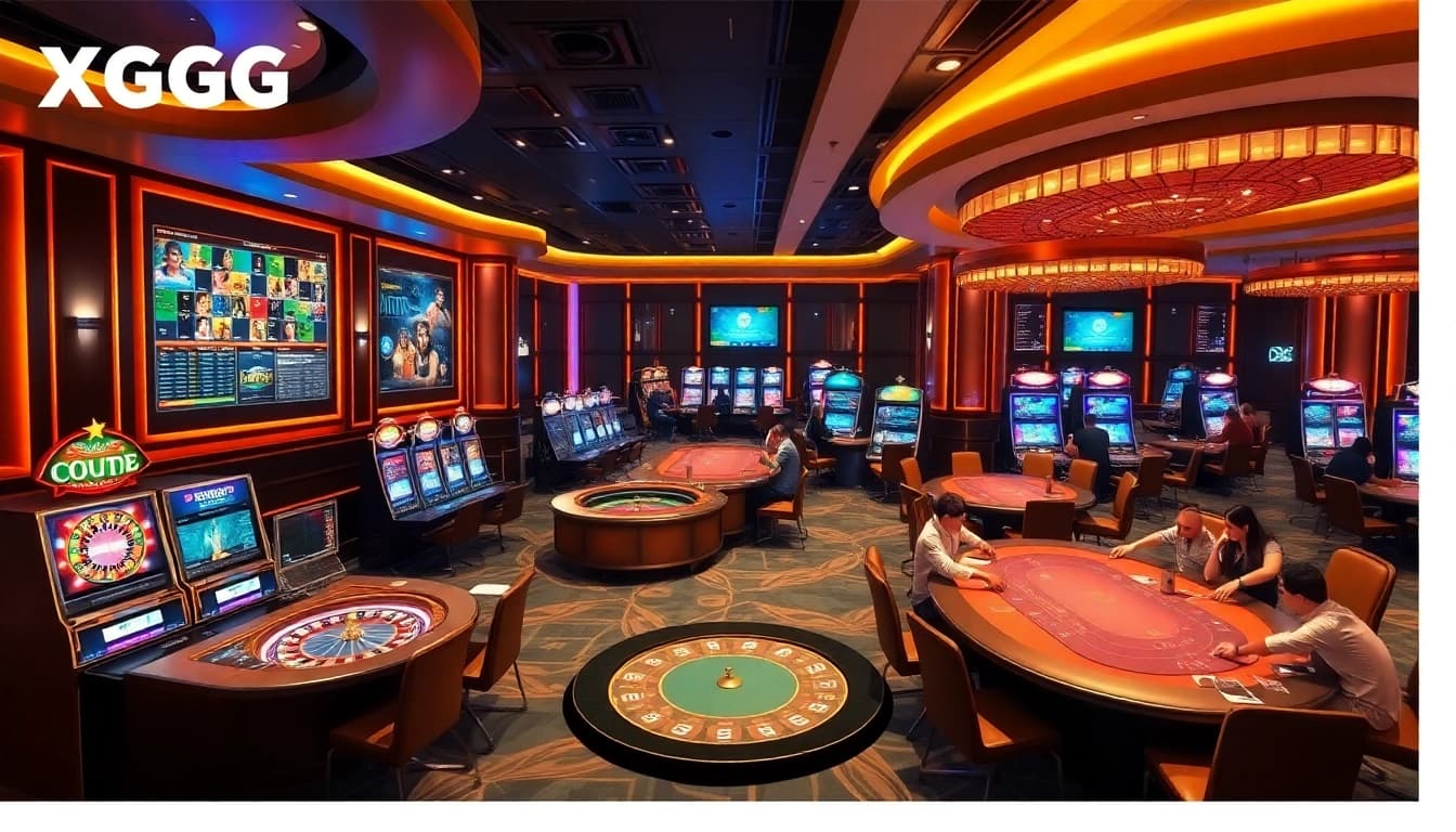Experience a thrilling moment at XXGG's casino with dynamic games and luxurious atmosphere.