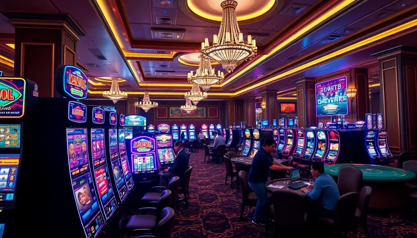 Jouez à un nouveau casino en ligne avec des machines à sous et des tables de poker animées.
