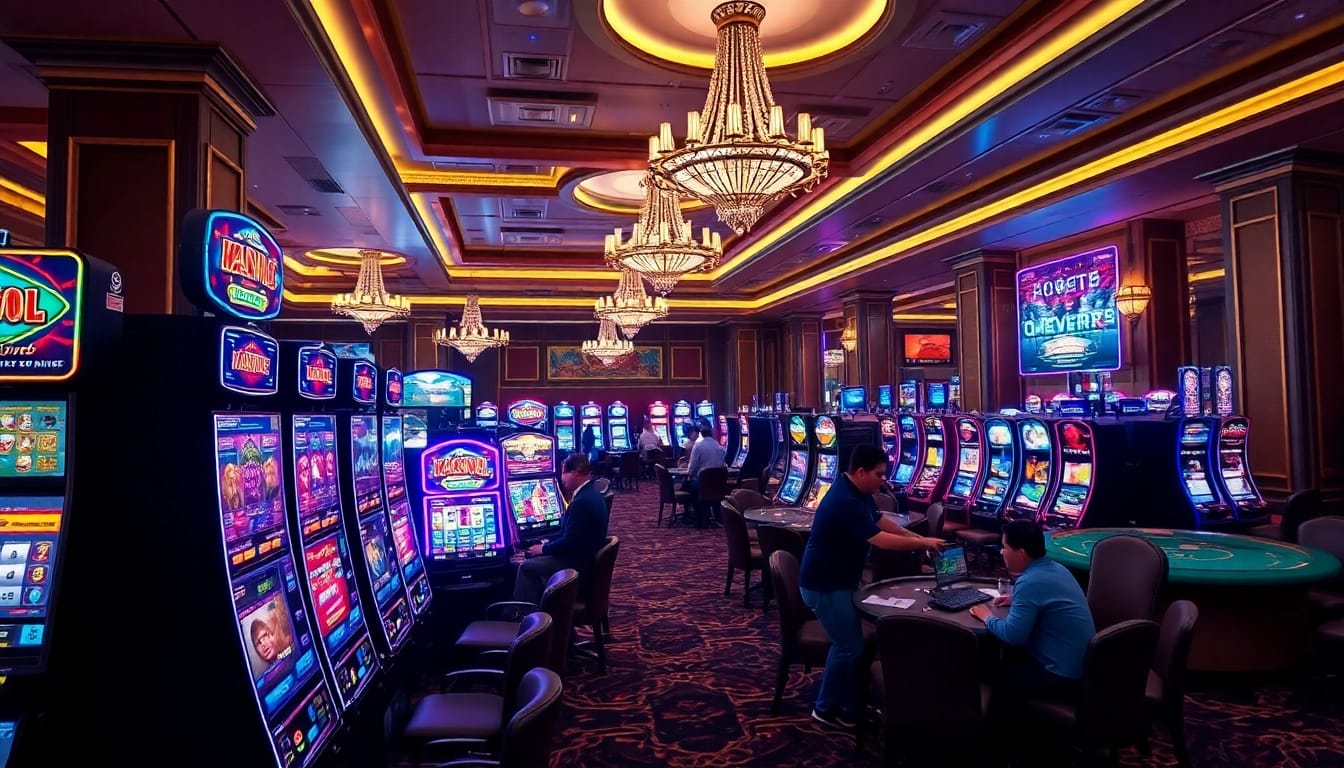 Jouez à un nouveau casino en ligne avec des machines à sous et des tables de poker animées.