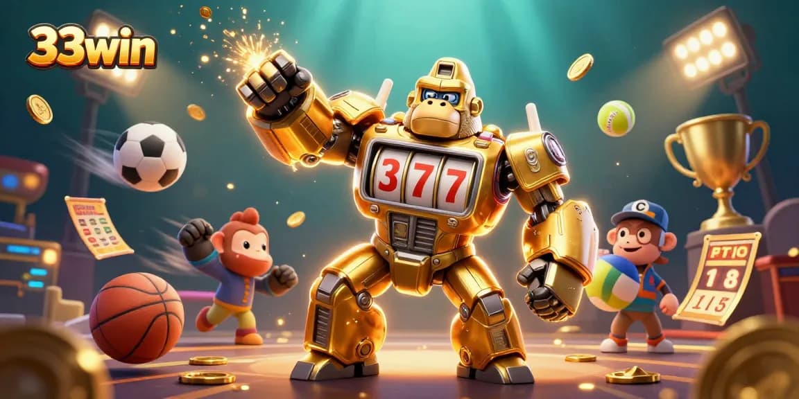 Experience thrilling gaming adventures at 33win with this vibrant promotional illustration.