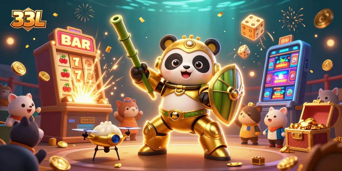 33L slots illustration showcasing jackpot excitement with vibrant colors and dynamic action.