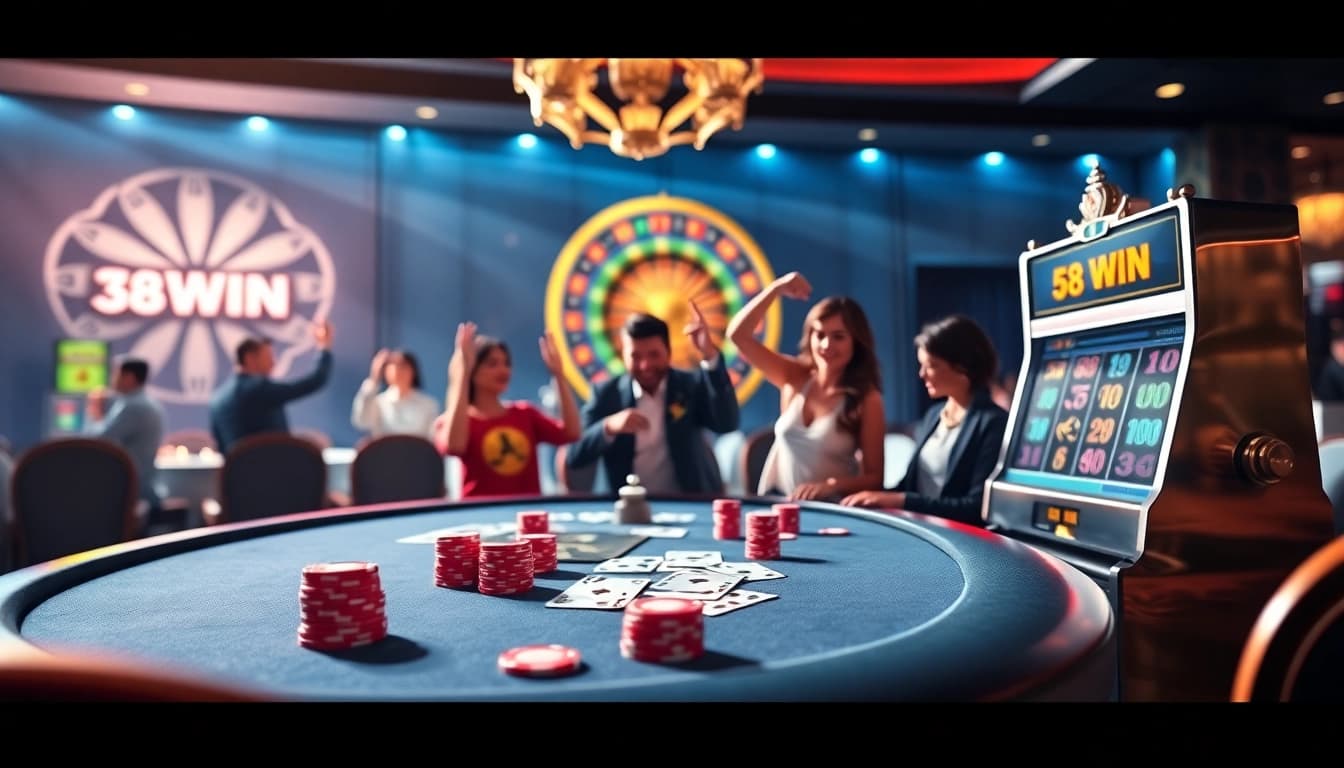 Experience the dynamic excitement of gambling with 58WIN at a luxurious casino table.