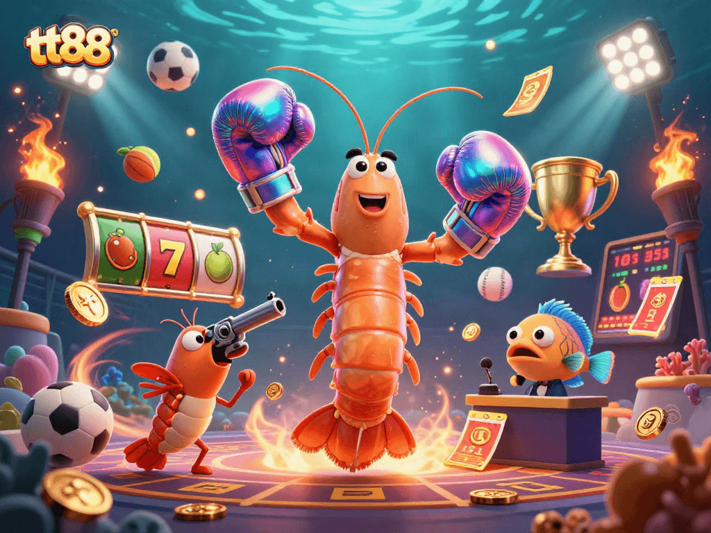 Experience high-stakes gaming with tt88, featuring vibrant casino characters and dynamic wins.