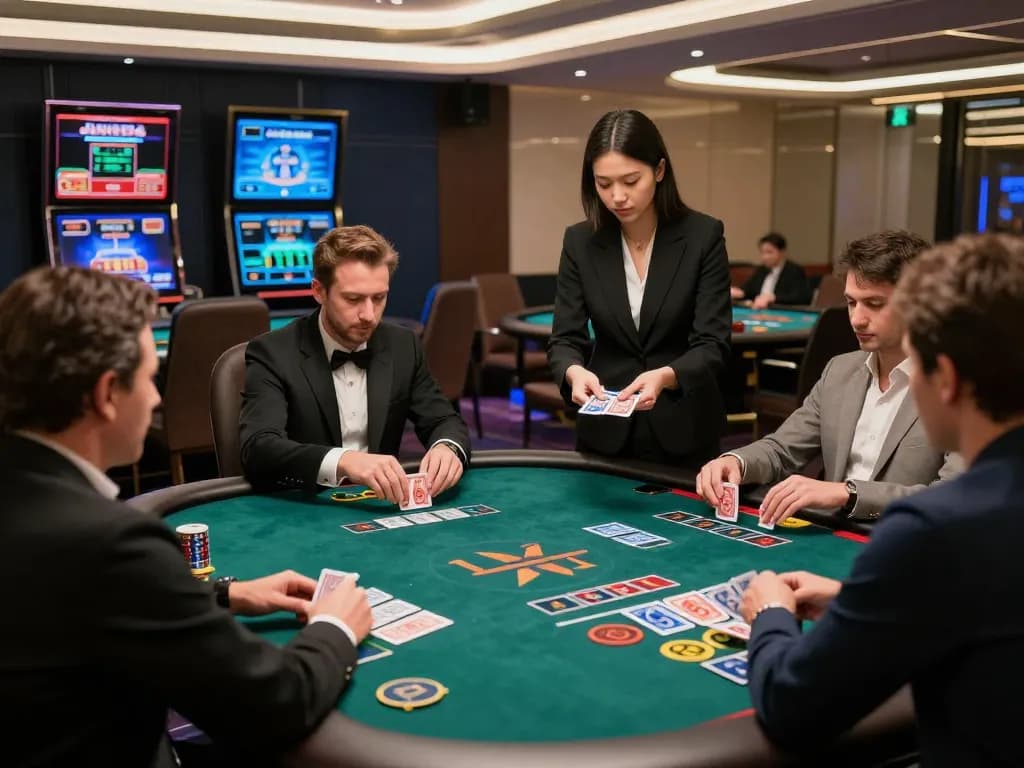Players enjoying baccarat at TG88's online casino, showcasing live gameplay and strategic engagement