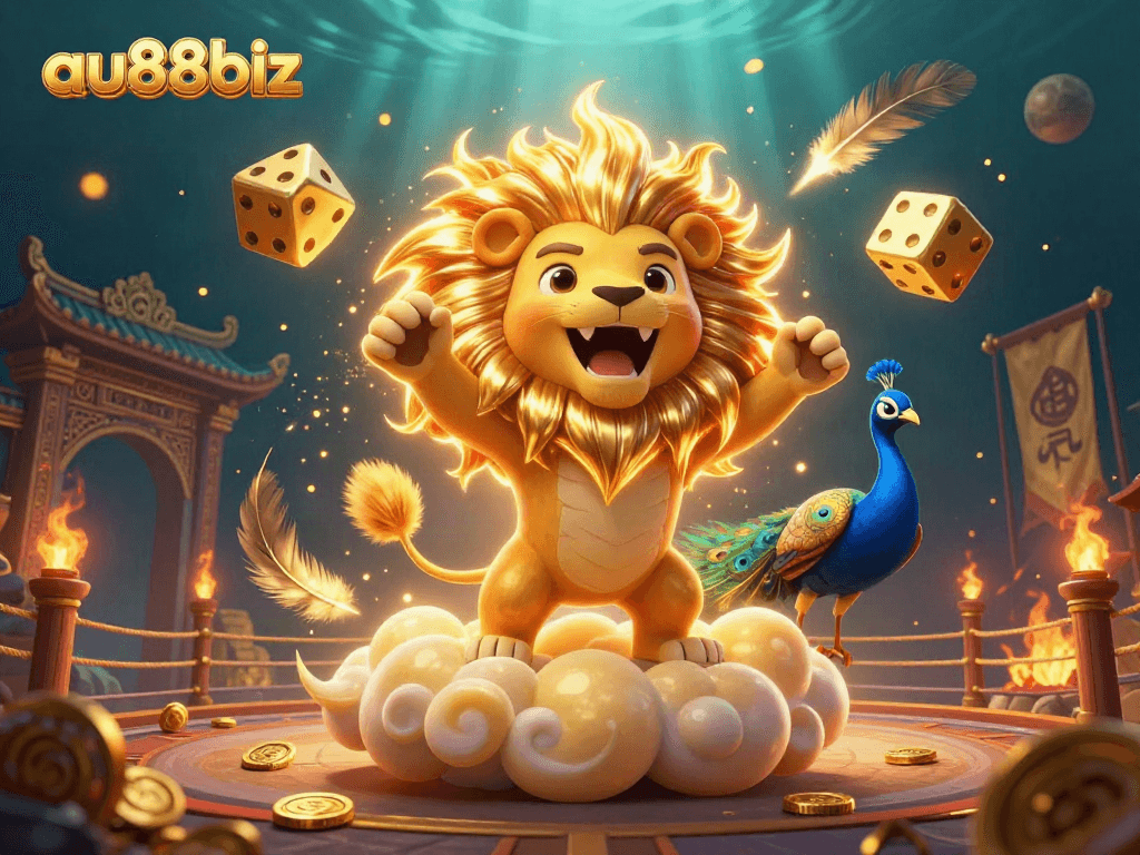 Experience the thrill of au88biz with iconic elements and dazzling graphics in this casino-inspired illustration.