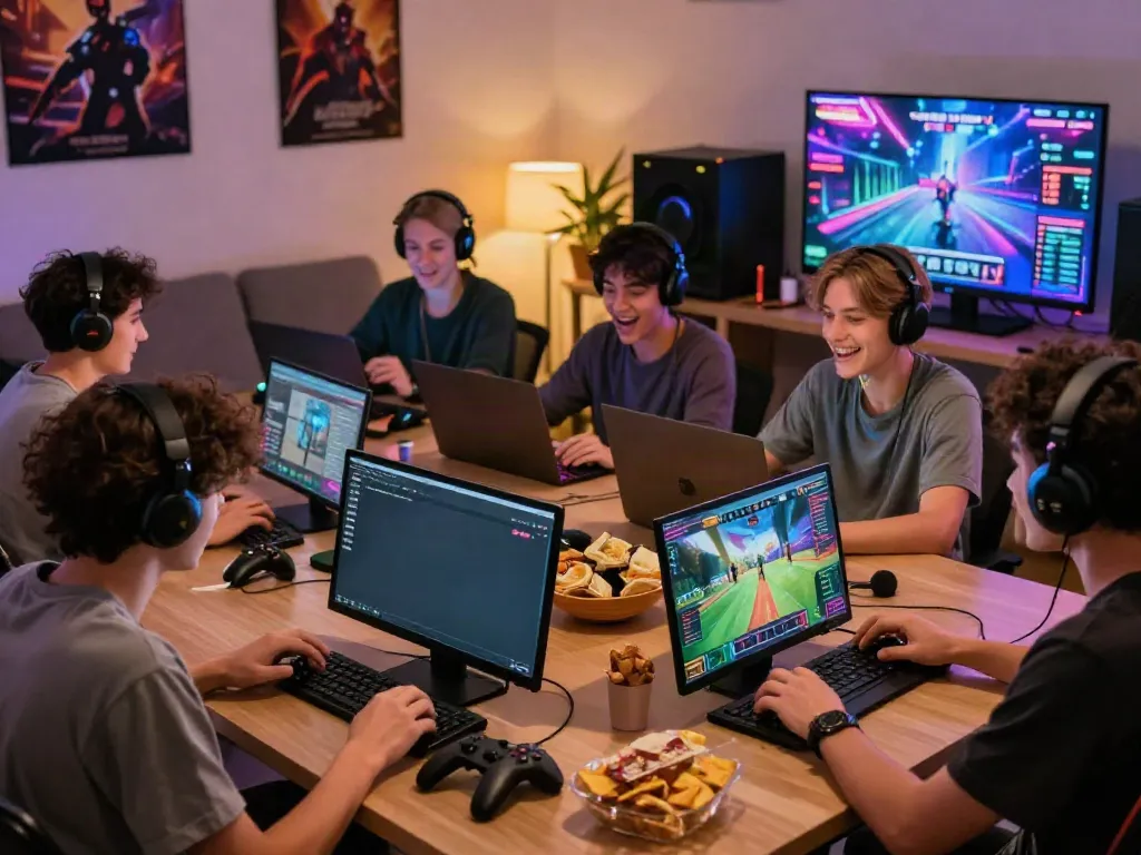 Players enjoying engaging games on their devices at home with du88, showcasing an exciting gaming atmosphere.