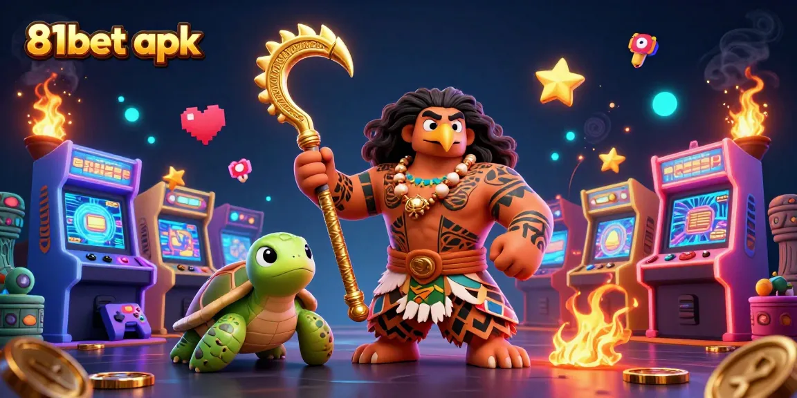 Experience thrilling wins with the 81bet apk in this vibrant 3D casino scene.