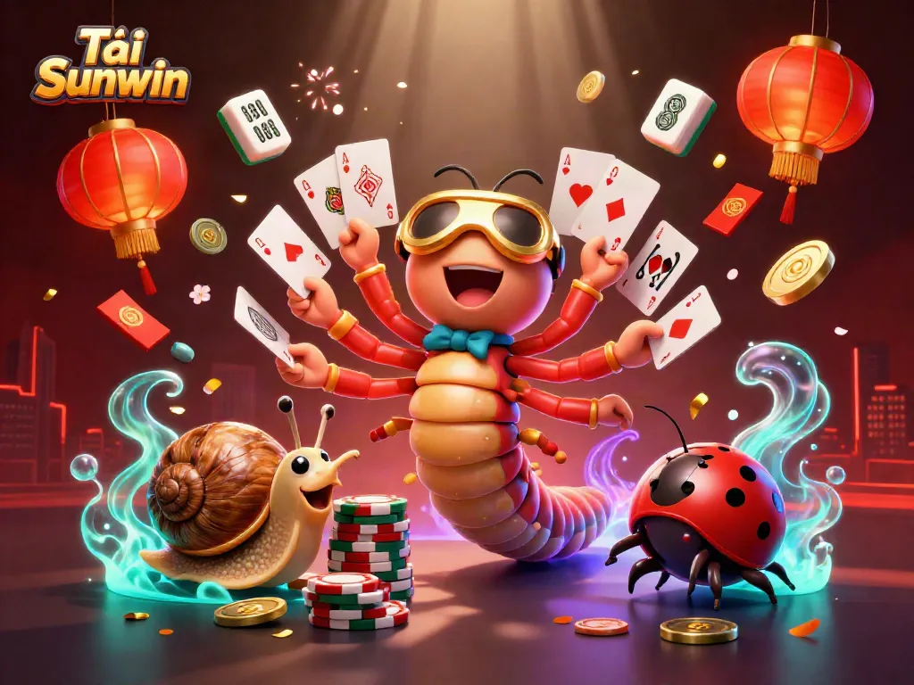 Tải Sunwin and experience thrilling casino action with vibrant characters and cards in an immersive 3D scene.