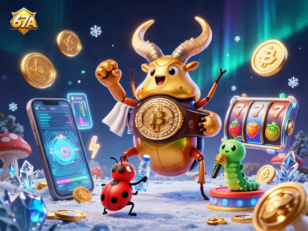 Experience the excitement of 67A with a dynamic casino fight scene featuring a stunning golden stag beetle.