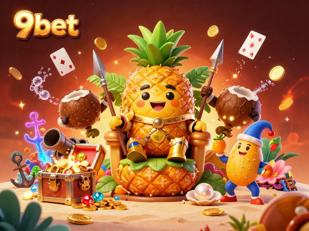 Engage with thrilling 9bet adventures as the golden pineapple king rules a lively beach casino.