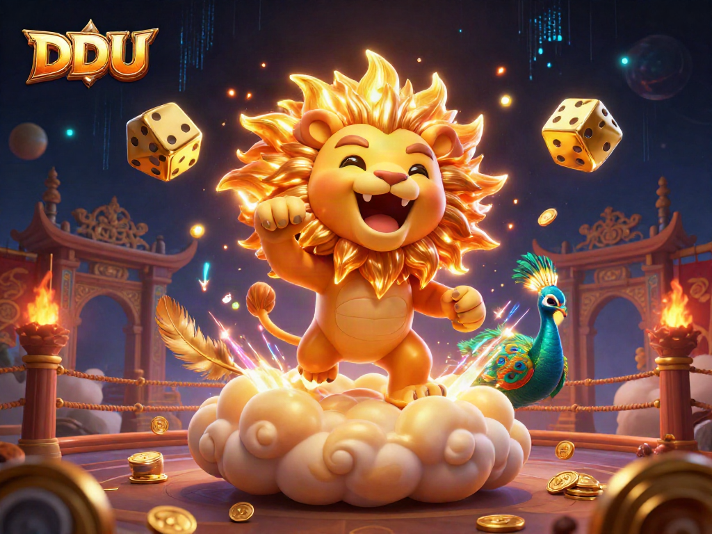 Experience the thrill of DDUU as the sun lion and golden dice bring casino action alive!