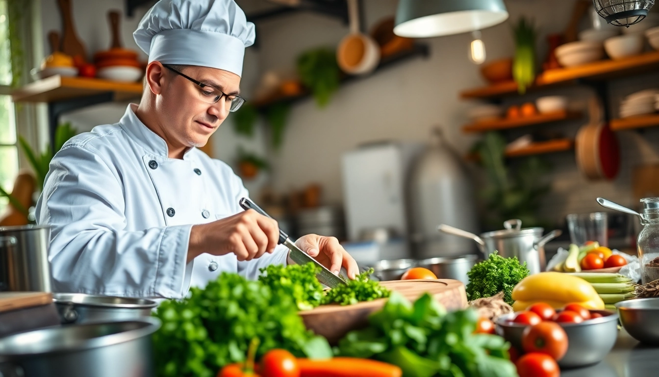 How to master culinary techniques with a professional chef in a vibrant kitchen setting.