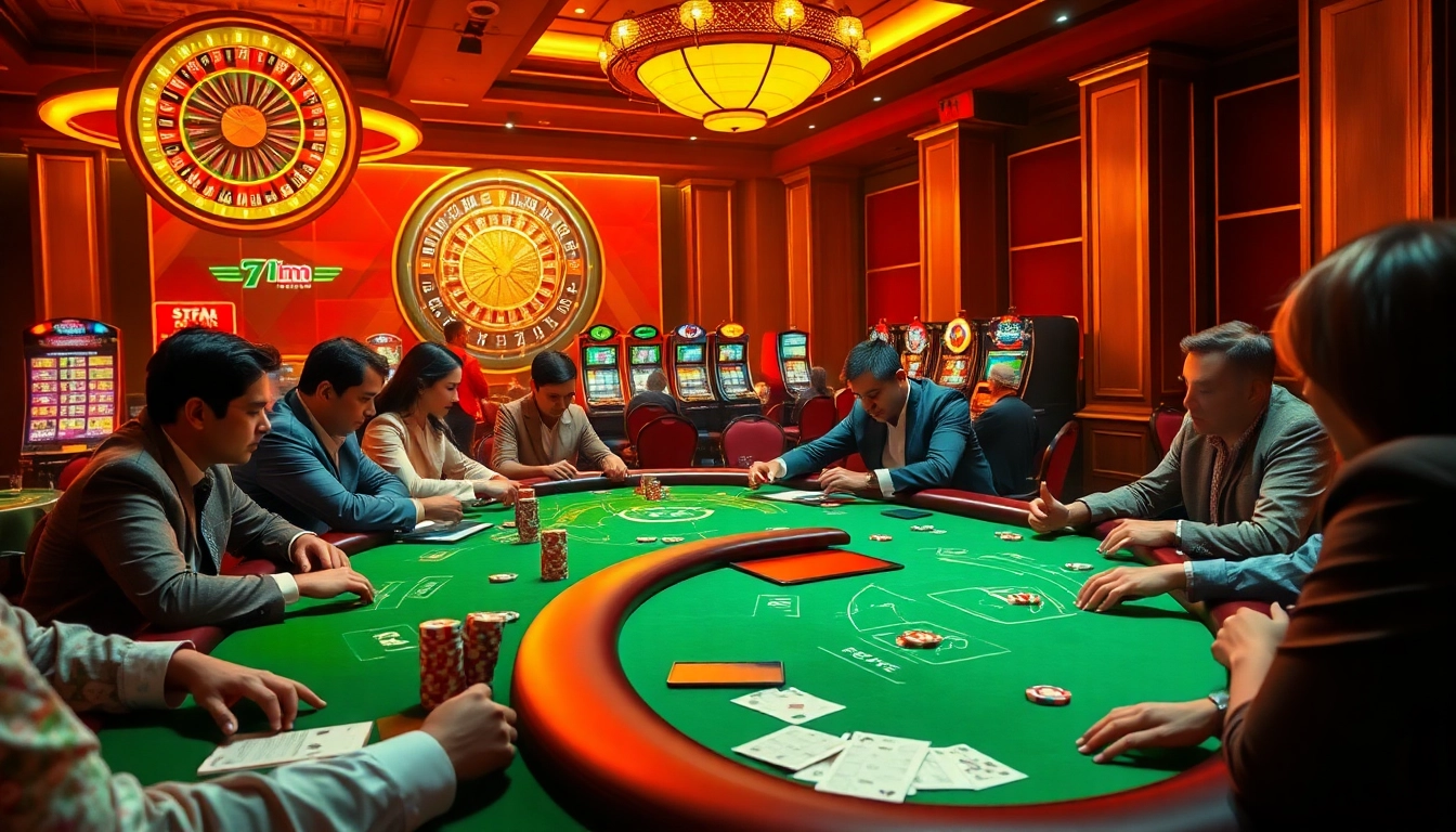 Experience high-stakes gambling with 7m excitement at a luxurious casino table.