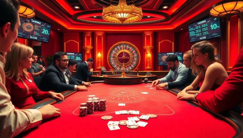 Experience gambling thrills at https://rikvip11.info/ with a high-stakes poker table showcasing vibrant cards and chips.