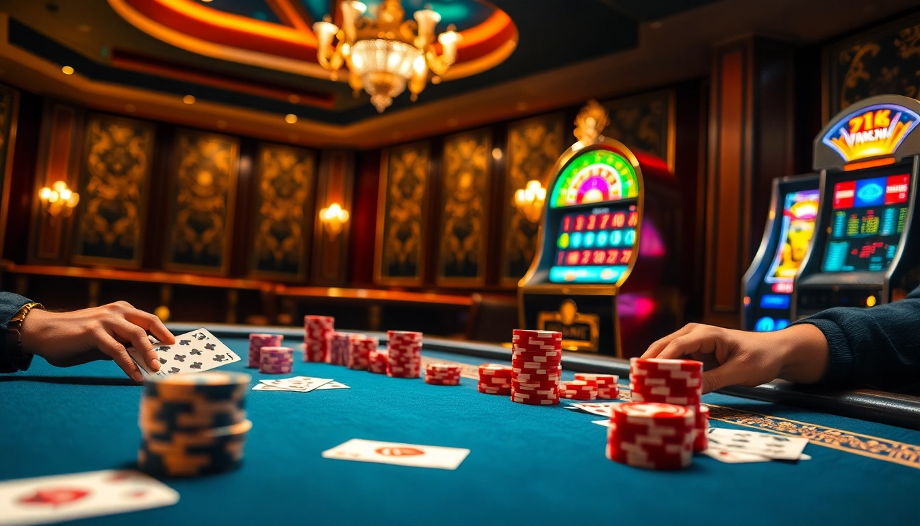 Experience the thrill of live casino gaming at https://nk88.diy/ with vibrant poker tables and slot machines.