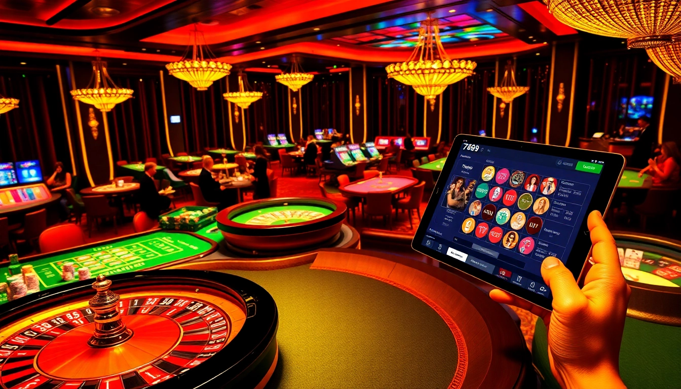 Players enjoying a thrilling casino experience at 789f with vibrant tables and roulette.