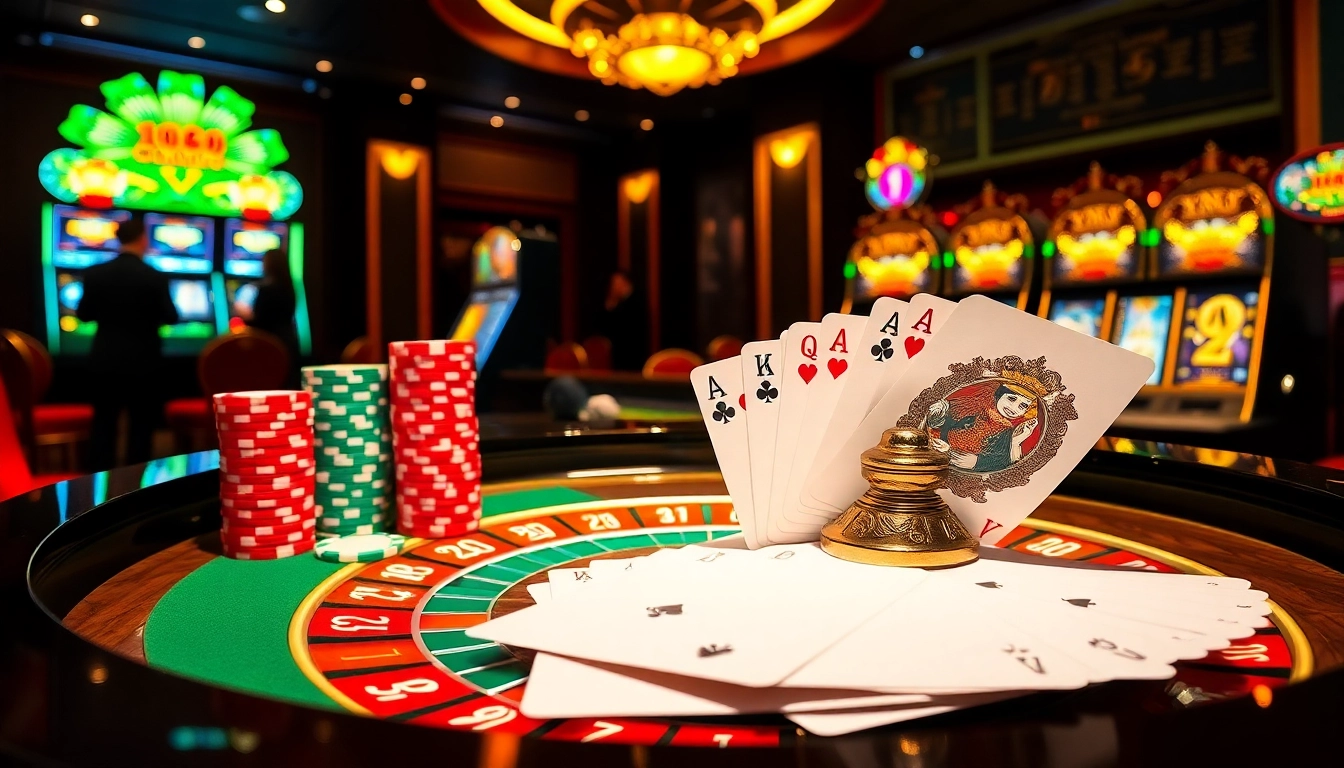 Experience luxury at the MM88 casino with vibrant poker chips and roulette excitement.