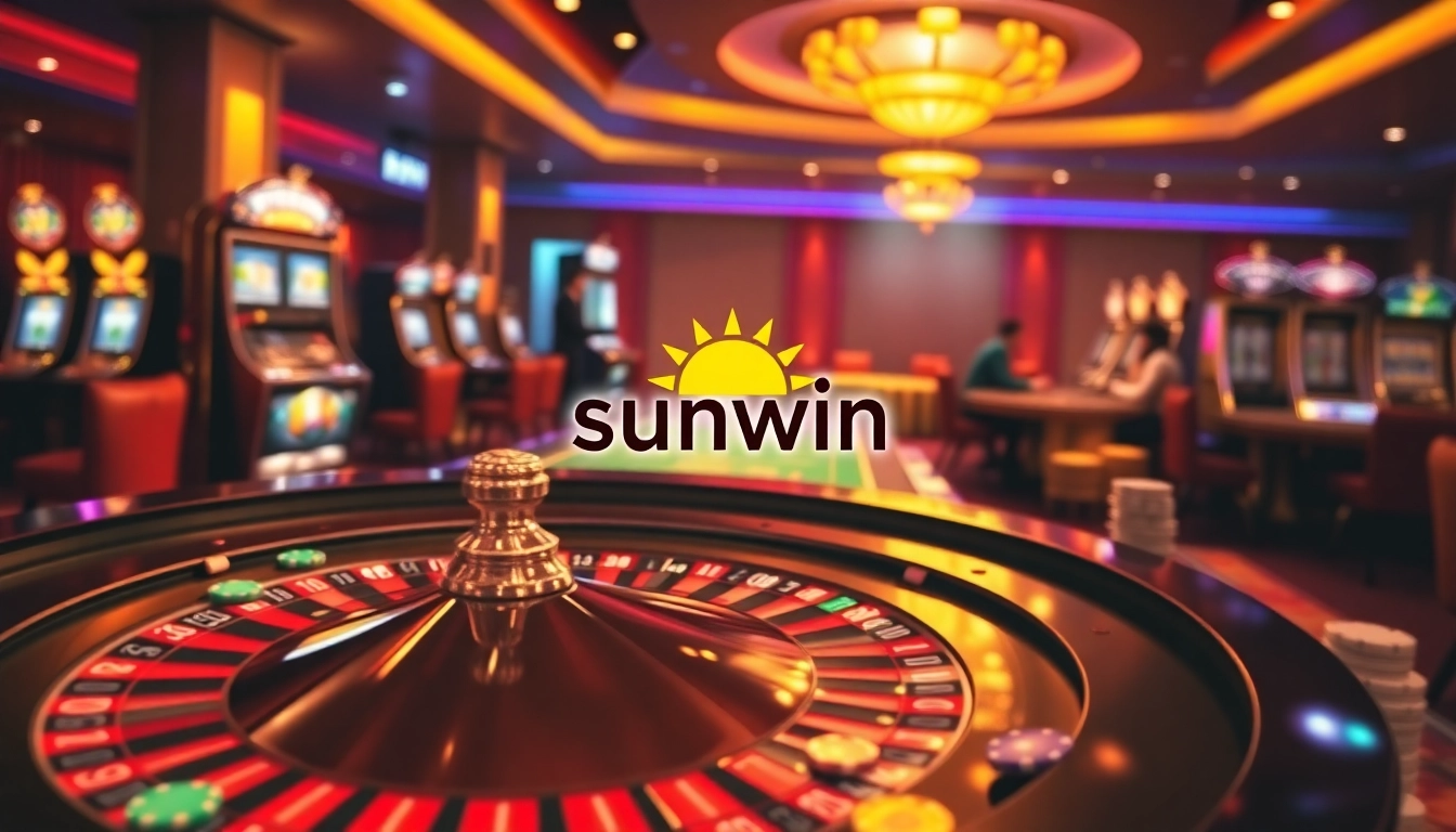 Players enjoying high-stakes poker and roulette at the sunwin online casino.
