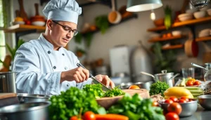 How to master culinary techniques with a professional chef in a vibrant kitchen setting.