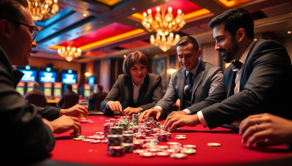 Gewinner am Tisch genießen casino bonus ohne einzahlung neu in einem lebhaften Kasino-Setting.