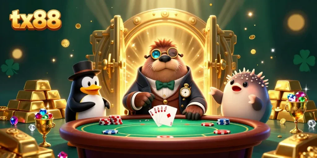 Experience thrilling poker action with tx88 undersea fortune in a vibrant casino scene.